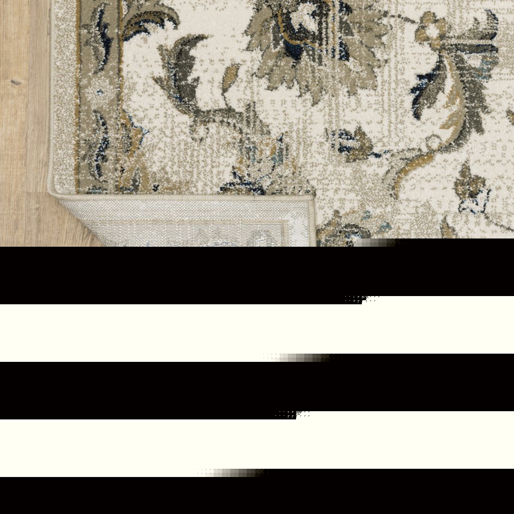 10' X 13' Beige And Gold Oriental Distressed Area Rug