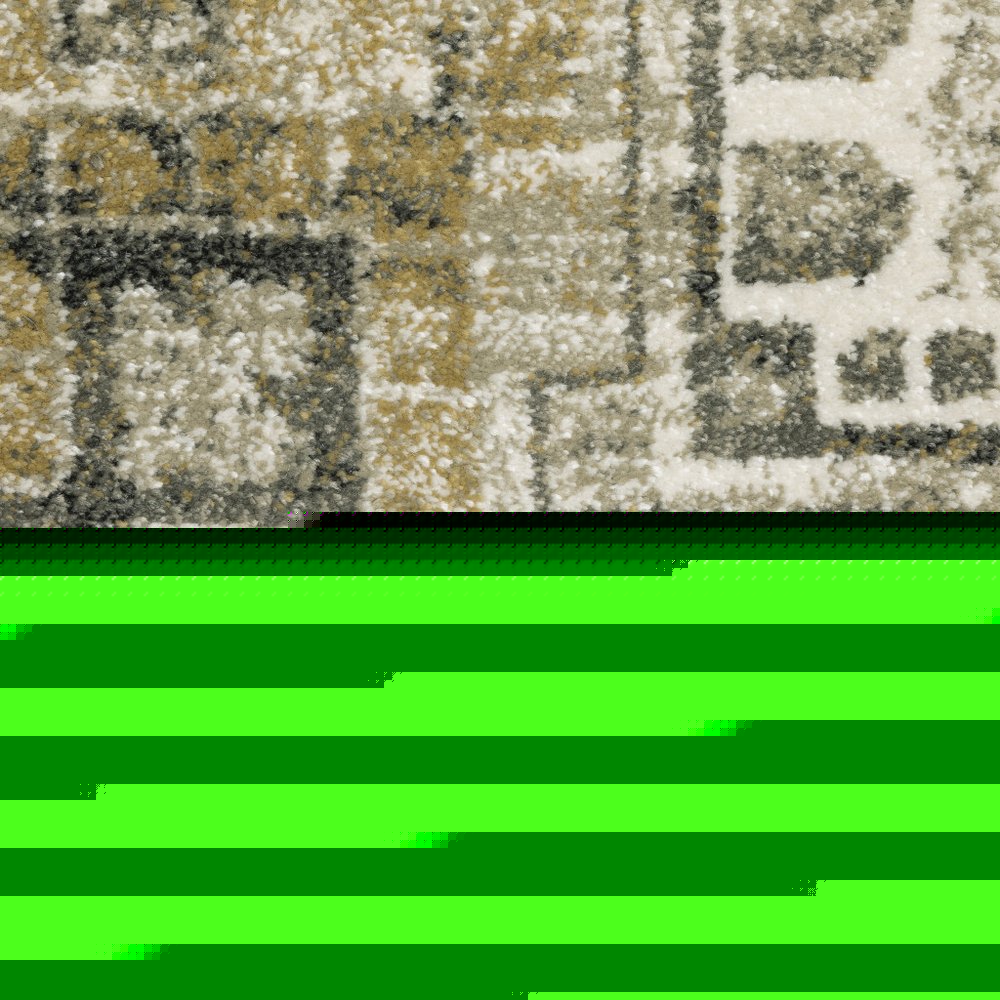 4' X 6' Grey Blue Beige And Gold Oriental Power Loom Stain Resistant Area Rug