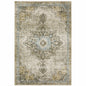 7' X 9' Blue And Gray Oriental Area Rug