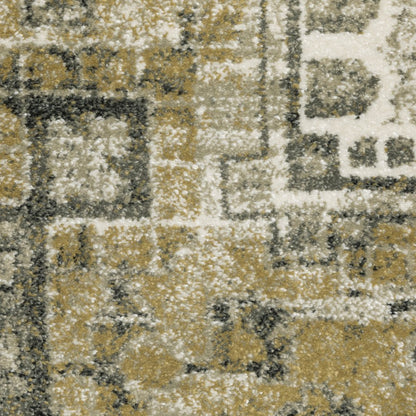 7' X 9' Blue And Gray Oriental Area Rug