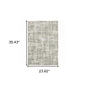 2' X 3' Grey And Ivory Abstract Shag Power Loom Stain Resistant Area Rug