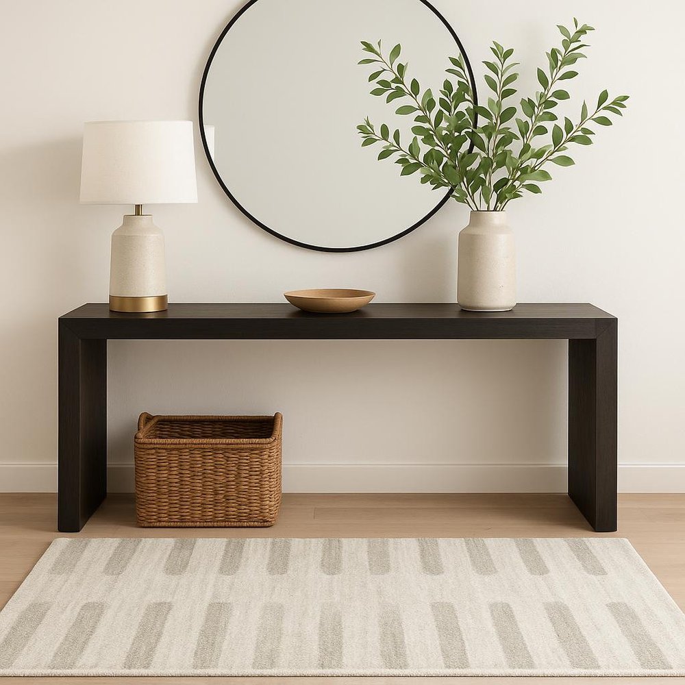 4' X 6' Ivory And Grey Geometric Shag Power Loom Stain Resistant Area Rug