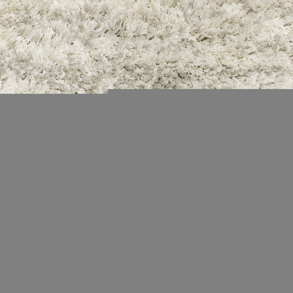 4' X 6' Ivory And Grey Geometric Shag Power Loom Stain Resistant Area Rug