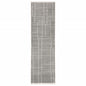 2' X 8' Grey And Ivory Geometric Shag Power Loom Stain Resistant Runner Rug