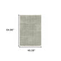 4' X 6' Grey And Ivory Geometric Shag Power Loom Stain Resistant Area Rug
