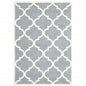 2' X 3' Grey And Ivory Geometric Shag Power Loom Stain Resistant Area Rug
