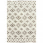 2' X 3' Ivory And Brown Geometric Shag Power Loom Stain Resistant Area Rug