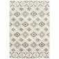 10' X 13' Ivory And Brown Geometric Shag Power Loom Stain Resistant Area Rug