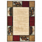 4' X 6' Ivory Southwestern Power Loom Stain Resistant Area Rug