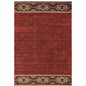 7' X 9' Red And Ivory Southwestern Area Rug