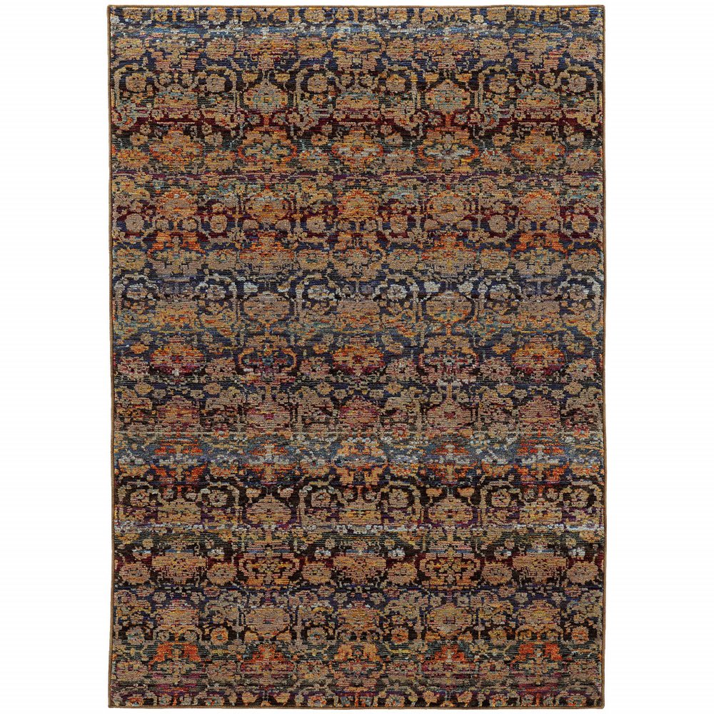 3' X 5' Blue And Ivory Ombre Area Rug