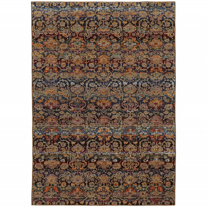 3' X 5' Blue And Ivory Ombre Area Rug