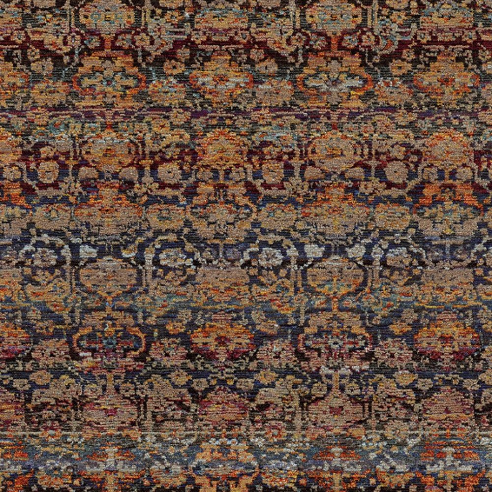 3' X 5' Blue And Ivory Ombre Area Rug