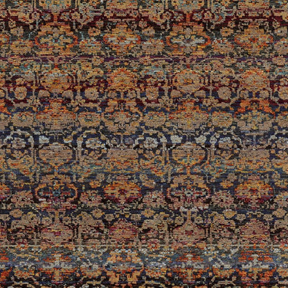 8' X 11' Blue and Ivory Abstract Power Loom Area Rug