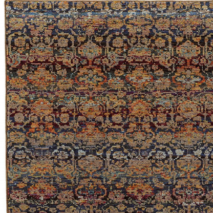 9' X 12' Blue and Ivory Abstract Power Loom Area Rug