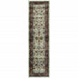 8' Red And Ivory Oriental Runner Rug