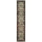 12' Stone And Red Oriental Runner Rug
