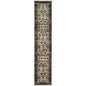 12' Stone And Red Oriental Runner Rug