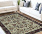 5' X 7' Red and Ivory Oriental Power Loom Area Rug