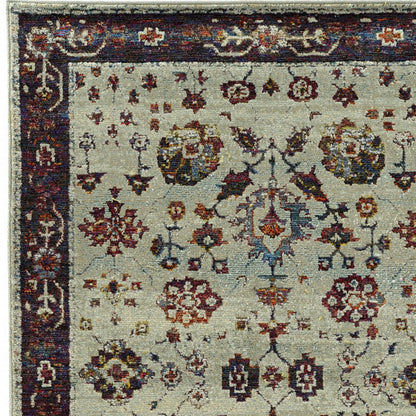 8' X 11' Red and Ivory Oriental Power Loom Area Rug