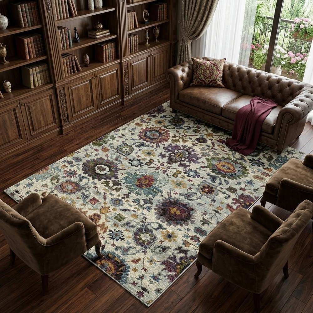 10' X 13' Purple and Gray Oriental Power Loom Area Rug