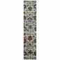 12' Runner Green and Ivory Oriental Power Loom Runner Rug