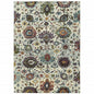 5' X 7' Stone Purple And Green Oriental Area Rug