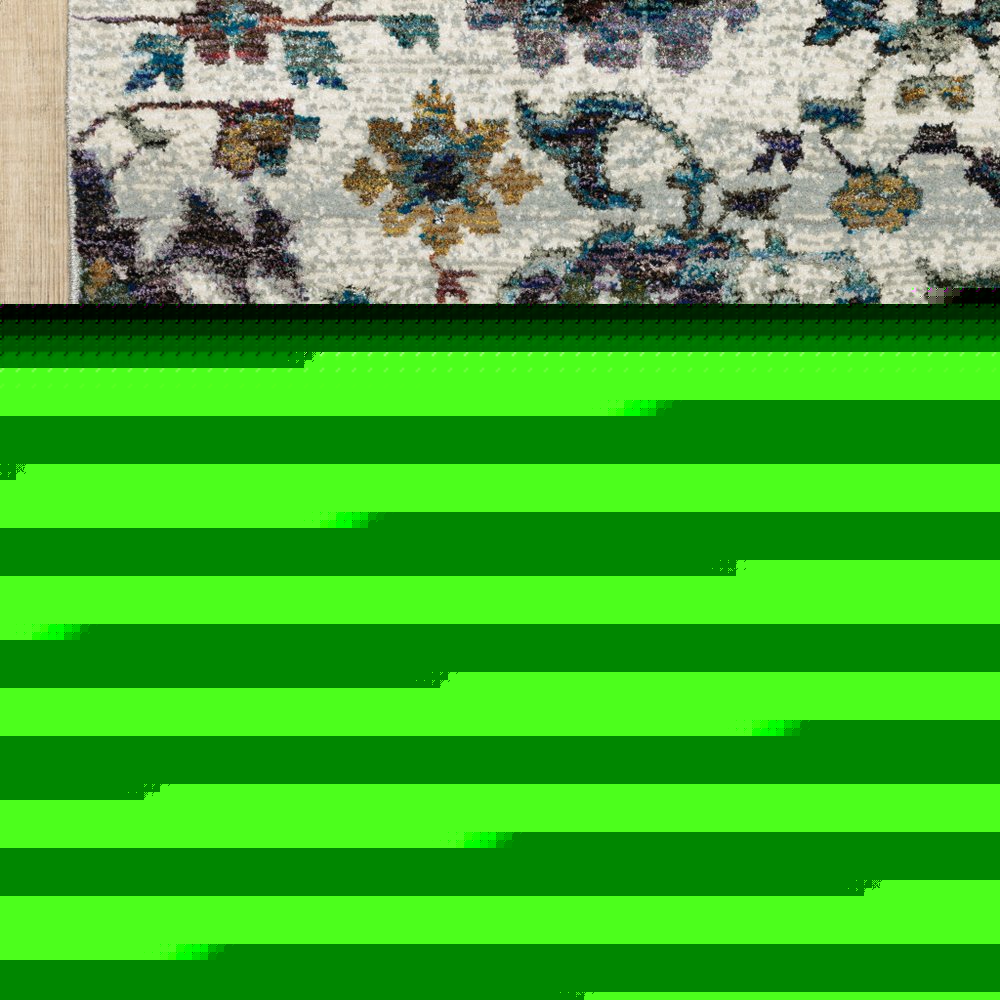9' X 12' Purple and Gray Oriental Power Loom Area Rug