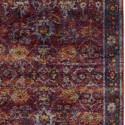 2' X 3' Red Purple Oriental Power Loom Area Rug