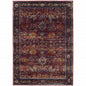 3' X 5' Red Purple And Gold Oriental Area Rug