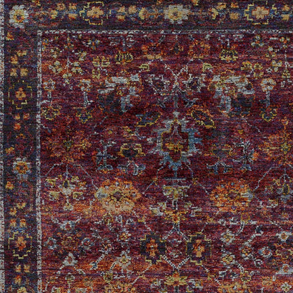 9' X 12' Red Purple Oriental Power Loom Area Rug