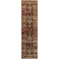 8' Red And Gold Oriental Runner Rug