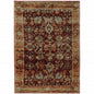 7' X 10' Red and Gold Oriental Power Loom Area Rug