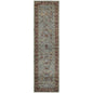 8' Blue And Green Oriental Runner Rug