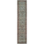 12' Blue And Red Oriental Runner Rug