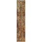 12' Gold And Brown Oriental Distressed Runner Rug