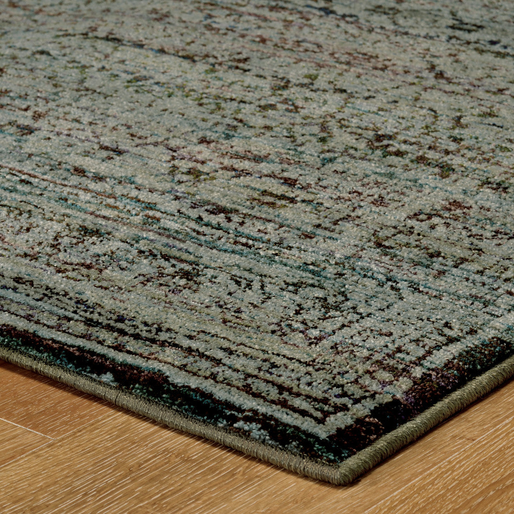 2' X 3' Blue Green Oriental Power Loom Area Rug