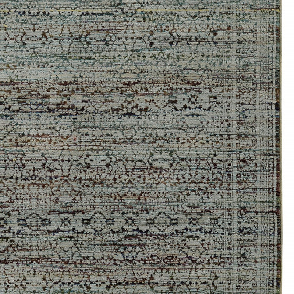 2' X 3' Blue Green Oriental Power Loom Area Rug