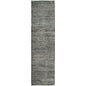 8' Blue And Green Oriental Runner Rug