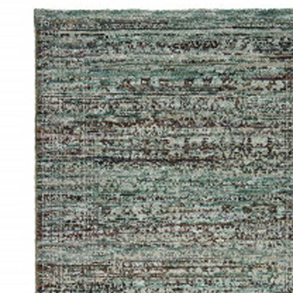 12' Runner Blue and Purple Oriental Power Loom Runner Rug