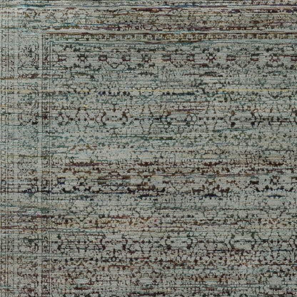 5' X 7' Blue Green Oriental Power Loom Area Rug