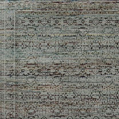 7' X 10' Blue Green Oriental Power Loom Area Rug