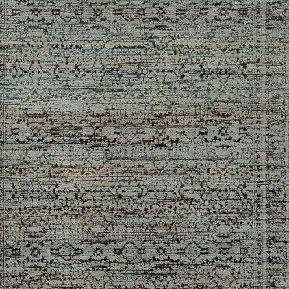 8' X 11' Blue Green Oriental Power Loom Area Rug