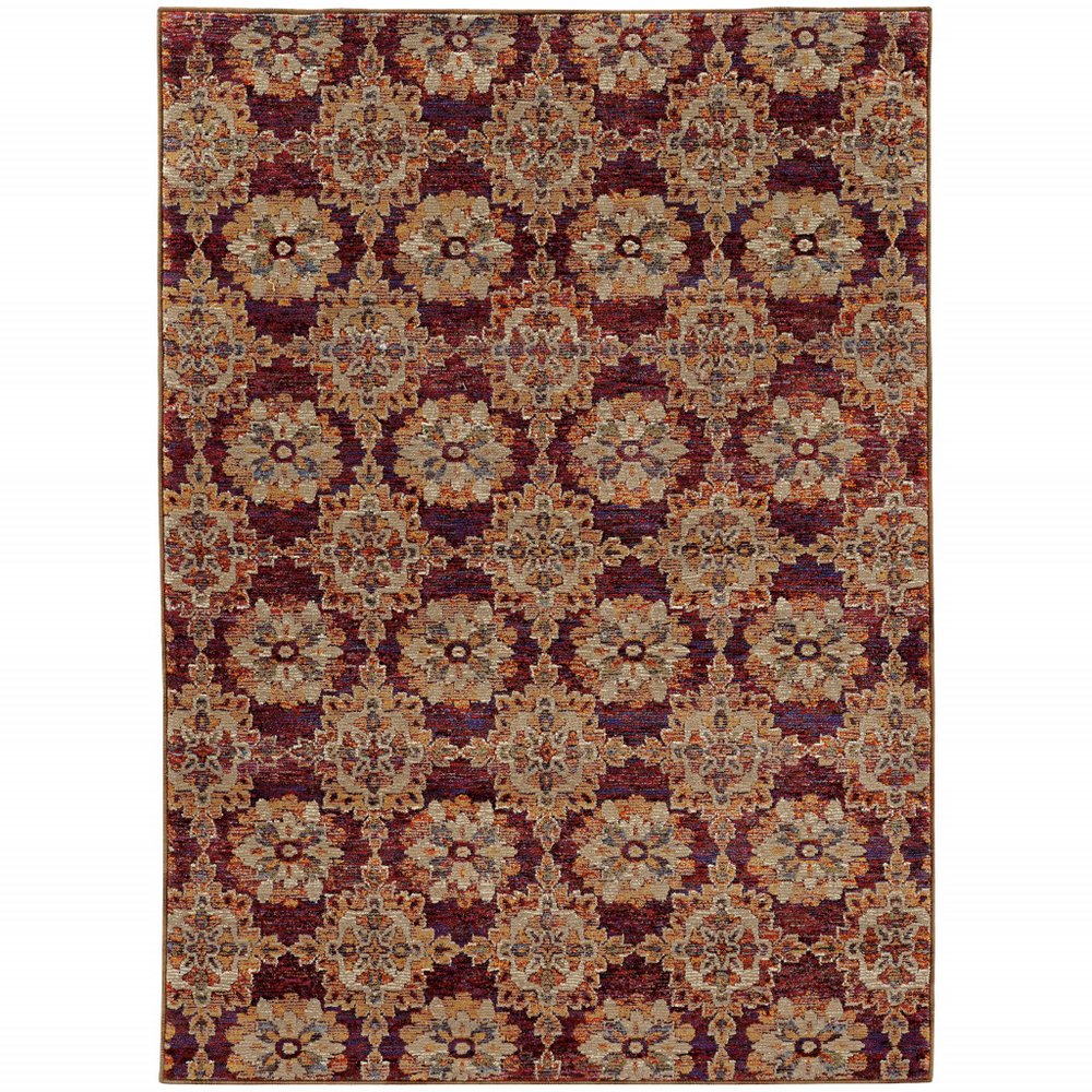 10' X 13' Red And Gold Oriental Area Rug