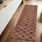 8' Runner Red and Gold Oriental Power Loom Runner Rug