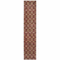 12' Red And Gold Oriental Runner Rug