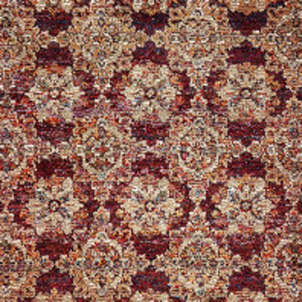 12' Red And Gold Oriental Runner Rug