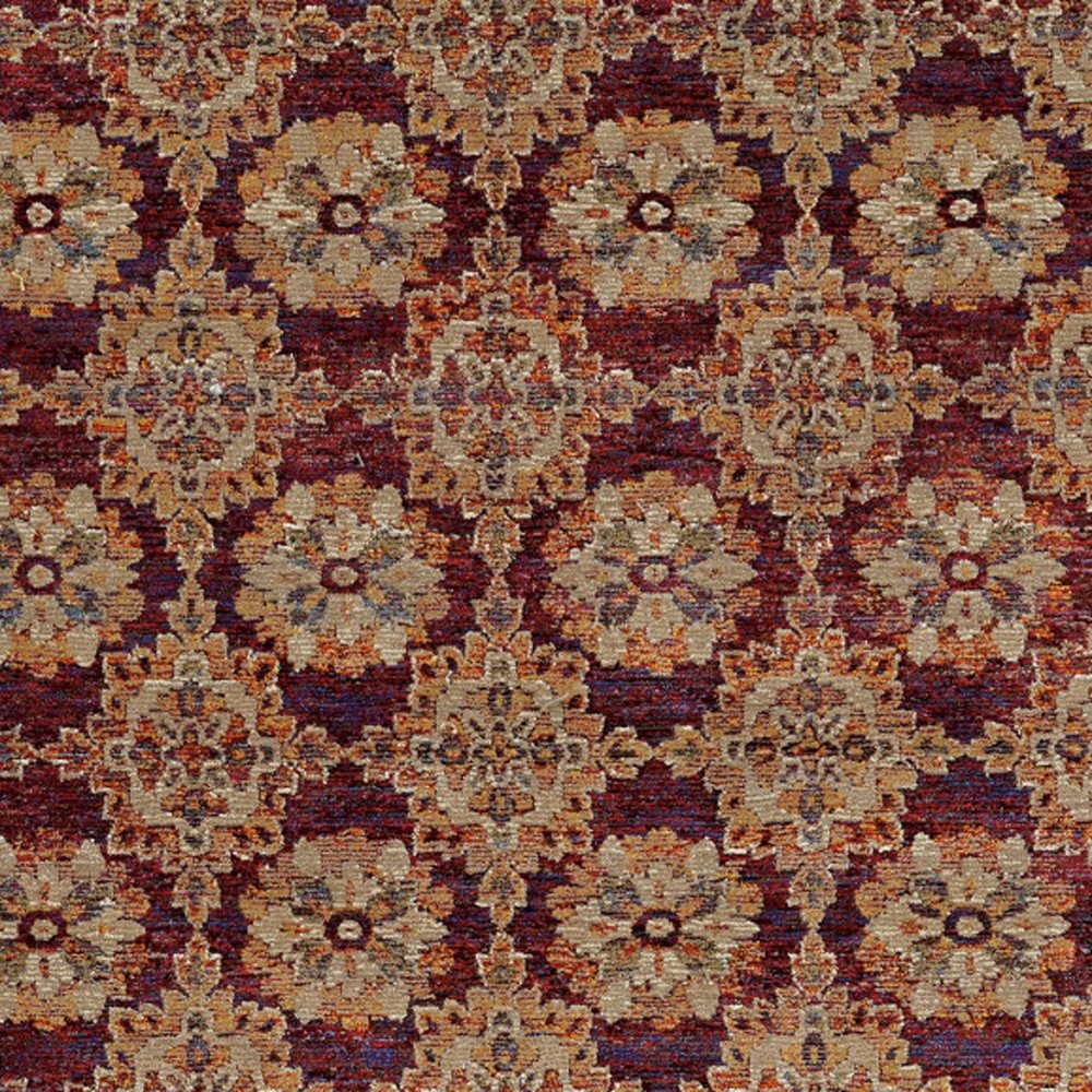 3' X 5' Red And Gold Oriental Area Rug