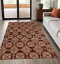 5' X 7' Red and Gold Oriental Power Loom Area Rug