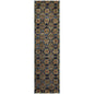 8' Blue And Gold Oriental Runner Rug